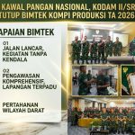 Sinergi Kawal Pangan Nasional, Kodam II/Sriwijaya Tutup Bimtek Kompi Produksi TA 2026